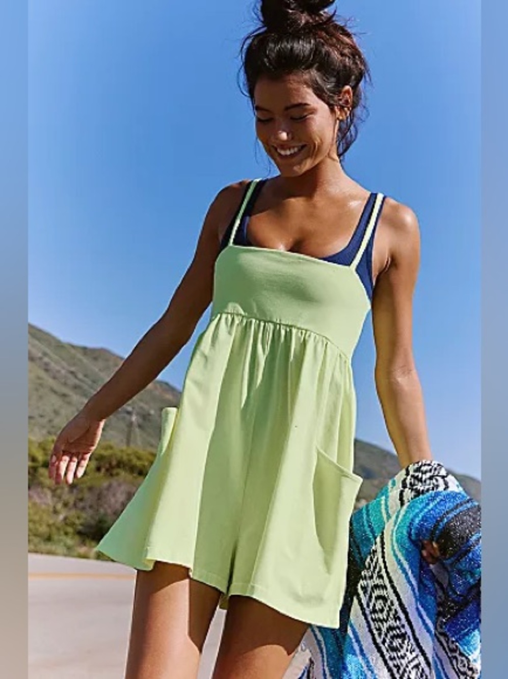 NWT! FP Free People Movement Hot Shot Strappy Romper Sz XS & Small